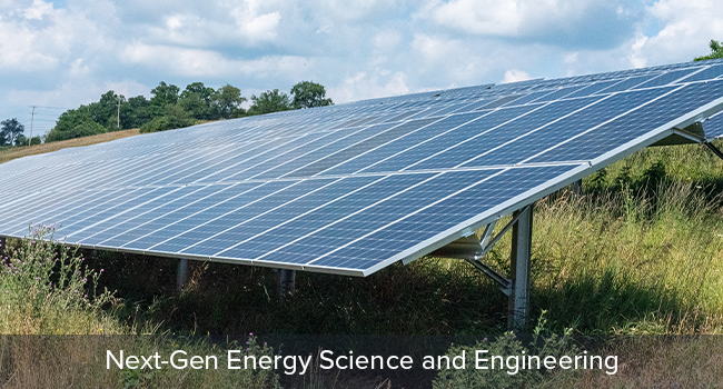 Solar panels in field. 