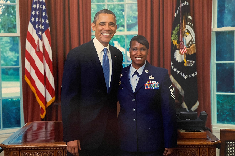 Erica Cooper with former President Barack Obama